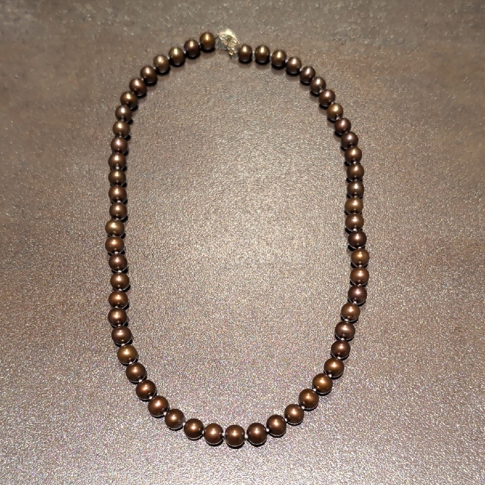 Elegant Brown Pearl Necklace